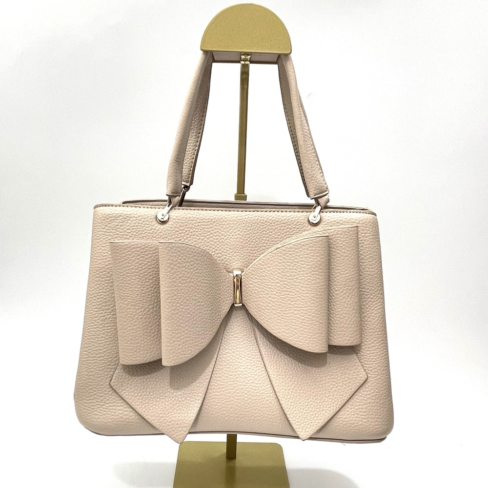 Grossi Women's Poppy Bowtie Double Handle Satchel‎ Crossbody Handbag Purse